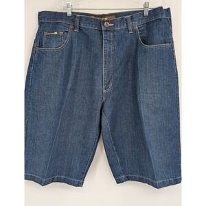 Y2K Noiz Embroidered Baggy Denim‎ Jean Shorts Men's Skater Wide Leg sz 42